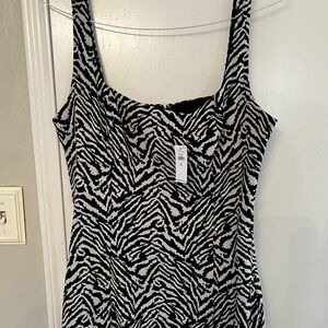 Banana Republic Black and White Patterned Bodysuit